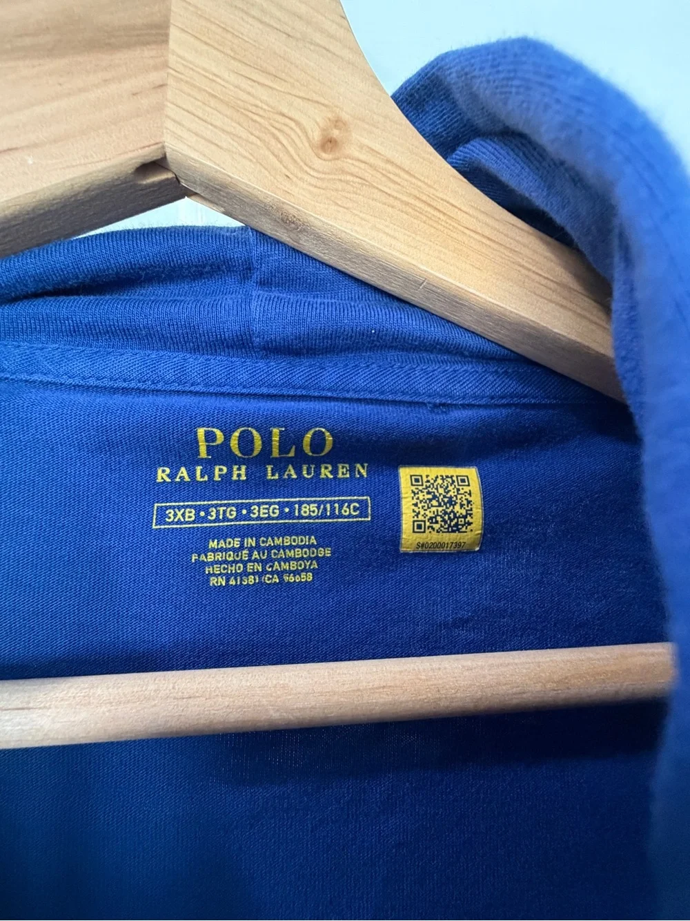 Polo by Ralph Lauren Royal Blue Hooded Long Sleeve Tee